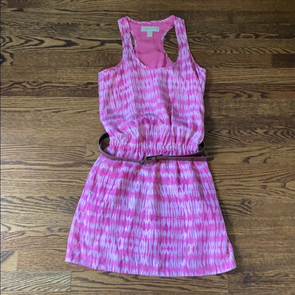 Michael Kors pink racerback silk dress Sz S